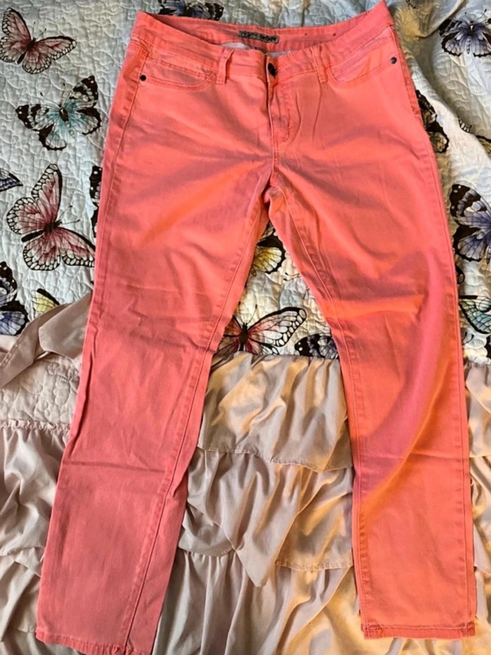 Refuge Straight Leg Jeans in Pink Waist 14